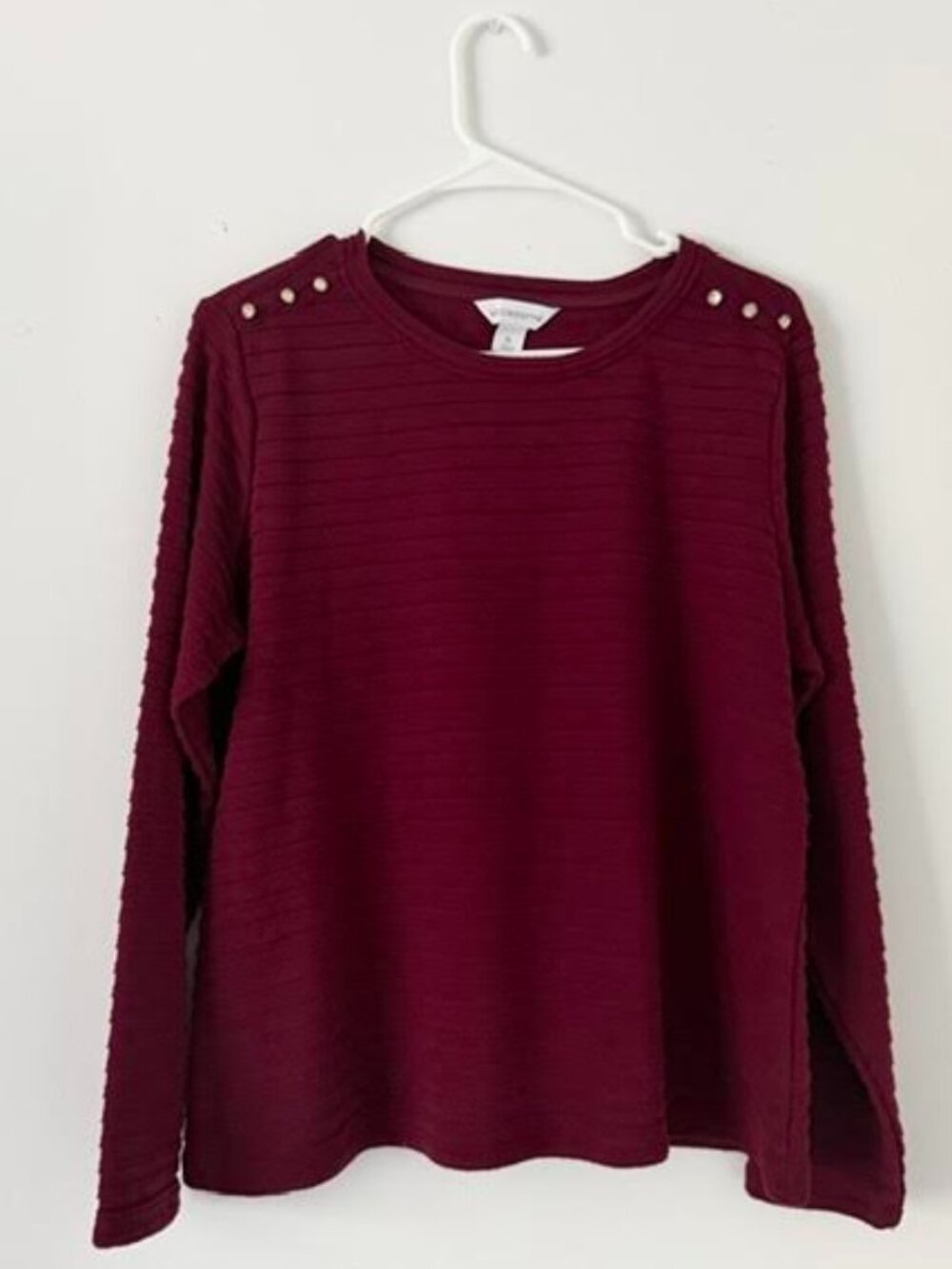Liz Claiborne Women's Burgundy Long Sleeve Knit Top – Size XL